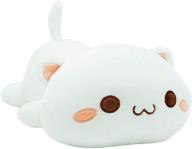 white a, 12-inch anime cat plush pillow: cute kitten stuffed animal toy for kids logo