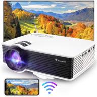 🎥 wifi home projector, bonsaii 5500l full hd 1080p 200" display supported, outdoor movie projector with speakers for home theater movies, compatible with android/ios/laptop/phone/ps4 logo