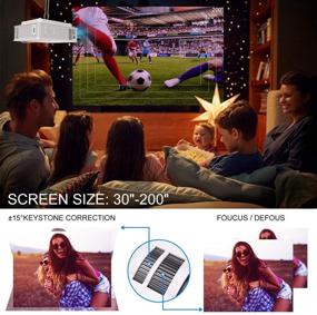 img 1 attached to 🎥 WiFi Home Projector, bonsaii 5500L Full HD 1080P 200" Display Supported, Outdoor Movie Projector with Speakers for Home Theater Movies, Compatible with Android/iOS/Laptop/Phone/PS4