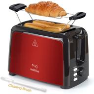 multifun stainless steel toaster with warm rack, 2 slice, ul certified - red логотип