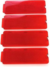 img 3 attached to 🔴 Enhance Safety and Style with 4 Premium Interior Red Door Reflectors Compatible with Ford Super Duty Trucks and Excursion (1999-2007 SuperDuty F250 F350 F450 F550 Super Duty & 2000-2005 Excursion)