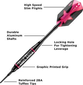 img 2 attached to 🎯 16 Gram Dart Diva Viper Vanity Soft Tip Darts Set with Storage/Travel Case