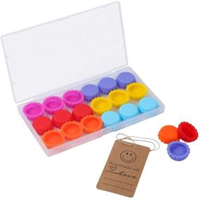 img 2 attached to 18-Pack Reusable Silicone Rubber Beer Caps: Perfect for Home Brewing, Soft Drinks, and Soda Bottles - Multicolor Kitchen Gadgets with Homemade Tag