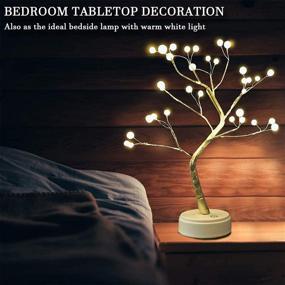 img 3 attached to 🌳 N/D Desktop Bonsai Tree Light with Touch Switch: 36 Pearl LEDs, USB/Battery Powered for DIY Artificial Wedding Christmas Interior Decoration (36led Pearl Warm White)