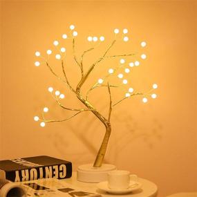 img 4 attached to 🌳 N/D Desktop Bonsai Tree Light with Touch Switch: 36 Pearl LEDs, USB/Battery Powered for DIY Artificial Wedding Christmas Interior Decoration (36led Pearl Warm White)