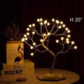 img 2 attached to 🌳 N/D Desktop Bonsai Tree Light with Touch Switch: 36 Pearl LEDs, USB/Battery Powered for DIY Artificial Wedding Christmas Interior Decoration (36led Pearl Warm White)