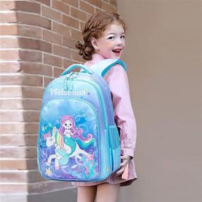 img 3 attached to Glitter Mermaid Girls Backpack Kindergarten