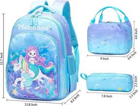 img 1 attached to Glitter Mermaid Girls Backpack Kindergarten