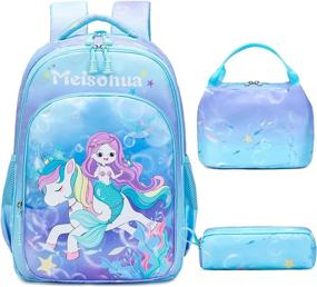 img 4 attached to Glitter Mermaid Girls Backpack Kindergarten