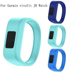 img 3 attached to MyFitBands Band Compatible With Garmin Vivofit JR JR2 Junior Replacement Sports Wristband - Secure Watch Strap Light Blue Small