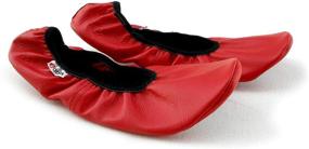 img 2 attached to Dancing &amp; Ballet Flats, Exercise Gymnastics Shoes - Women and Girls - Natural Leather