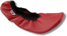 img 4 attached to Dancing &amp; Ballet Flats, Exercise Gymnastics Shoes - Women and Girls - Natural Leather