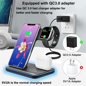 img 1 attached to TPLISAK 3 in 1 Fast Wireless Charging Station, Qi-Certified 15W Charger for Apple iWatch SE/6/5/4/3/2/1, AirPods, iPhone 12/11 Series/XS MAX/XR/XS/X/8/8 Plus (with QC3.0 Adapter)