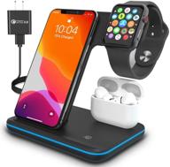 tplisak 3 in 1 fast wireless charging station, qi-certified 15w charger for apple iwatch se/6/5/4/3/2/1, airpods, iphone 12/11 series/xs max/xr/xs/x/8/8 plus (with qc3.0 adapter) logo