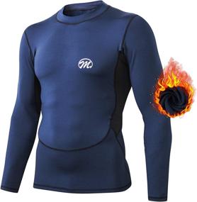 img 4 attached to MeetHoo Men's Thermal Underwear Set for Winter: Compression Base Layer Sports Long Johns with Fleece Lining for Running and Skiing