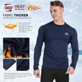 img 3 attached to MeetHoo Men's Thermal Underwear Set for Winter: Compression Base Layer Sports Long Johns with Fleece Lining for Running and Skiing