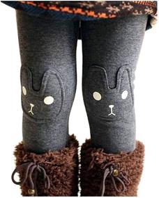 img 4 attached to BOGIWELL Kid Girl Fall Winter Cute Warm Thick Rabbit Printed Fleece Legging Pant - Cozy and Stylish Essentials for the Season