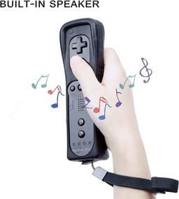 img 1 attached to 🎮 Wii Remote Controller (2 Pack) with Motion Plus for Wii and Wii U Console, Shock Function - Black + Blue, Compatible