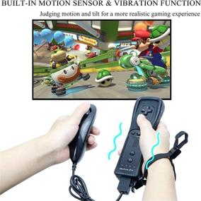 img 2 attached to 🎮 Wii Remote Controller (2 Pack) with Motion Plus for Wii and Wii U Console, Shock Function - Black + Blue, Compatible