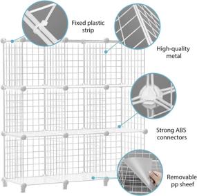 img 3 attached to TomCare Cube Storage: Versatile 9-Cube Metal 📦 Wire Organizer for Bedroom, Home Office, and Closet