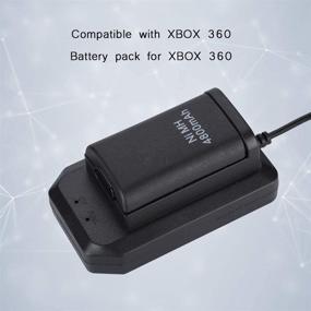 img 1 attached to Bewinner Rechargeable Battery Pack for Xbox 360 - USB Charging Cable & Base - 4800mah Replacement Battery - Backup for Xbox 360 Controller
