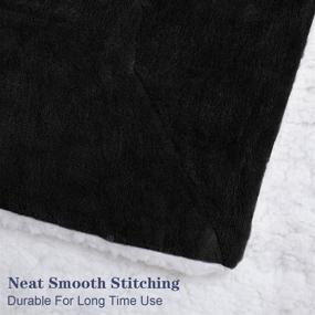 img 1 attached to HOMEIDEAS Sherpa Blanket Queen/Full Size - Extra Soft Fleece Blanket for All Seasons - Fuzzy Warm Bed and Couch Blanket - 90 x 90 Inches, Black