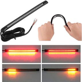 img 1 attached to 🏍️ Wiipro Universal LED Harley Davidson Light Strip Tail Brake Stop Turn Signal 32LED 8-Inch Flexible LED Light for Motorcycle - Enhance Your Ride