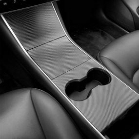 img 4 attached to BMZX Tesla Model 3 Model Y Center Console Wrap ABS Console Cover Interior Decoration Wrap Kit Fit Tesla Model 3 Model Y2017-2020(Carbon Fiber Pattern)