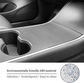 img 2 attached to BMZX Tesla Model 3 Model Y Center Console Wrap ABS Console Cover Interior Decoration Wrap Kit Fit Tesla Model 3 Model Y2017-2020(Carbon Fiber Pattern)