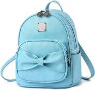 🎒 stylish bowknot leather women's handbags & wallets | trendy fashion backpack for teens logo