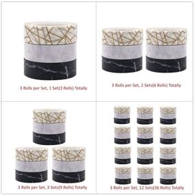 img 3 attached to 🎨 Marble Print Washi Tape Set for DIY Crafts & Scrapbooking - Pack of 3 Rolls - Decorate, Label, and Gift in Style!