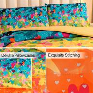 ⭐️ a nice night comforter set - boho silver metallic print with rainbow foil glitter heart of love pattern - all season bedding for twin size kids and teens - perfect for boys and girls (silver, 68-by-88-inches) logo