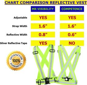 img 2 attached to 🏃 2-Pack Reflective Running Vest Gear - High Visibility Silver Reflector Tape, Adjustable, Lightweight, Elastic Reflective Vest