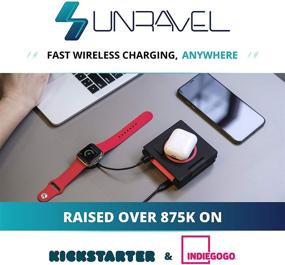 img 3 attached to 🔌 Unravel Wireless Charger 10W - Universal Qi Multiple Device Phone Triple Charging Station - iPhone X/XR/XS/XS Max/8/8 Plus, AirPods, Galaxy S10/S9/S9+/S8/S8+, Note 8/9, Nexus 4/5 (Blue)