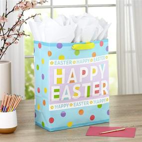 img 3 attached to Hallmark Extra Large Easter Gift Bag with Tissue Paper - Happy Easter Theme, Polka Dots Design - Perfect for Easter Baskets, Egg Hunts and Kids Presents