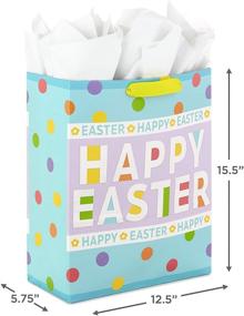 img 2 attached to Hallmark Extra Large Easter Gift Bag with Tissue Paper - Happy Easter Theme, Polka Dots Design - Perfect for Easter Baskets, Egg Hunts and Kids Presents