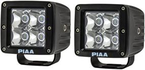 img 3 attached to 💡 Piaa 26-06603 QUAD SERIES Черный 3" LED Кубок Световой Комплект: Мощное Пятнообразное Освещение