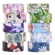 🌸 flower washi tape set - 10 rolls of veylin floral decorative masking tape for diy art crafts and gift wrapping! logo