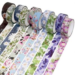 img 2 attached to 🌸 Flower Washi Tape Set - 10 Rolls of VEYLIN Floral Decorative Masking Tape for DIY Art Crafts and Gift Wrapping!