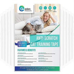 img 4 attached to 🐱 Clear Double Sided EDP Cat Scratch Training Deterrent Tape 10XL - 17x12'' Sheets | Cat Furniture & Couch Protector | Sticky Paws Tape for Furniture | Anti-Scratch Pad for Sofa Corners