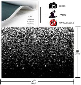 img 3 attached to 📸 COMOPHOTO 7x5ft Silver Bokeh Black Backdrop: Perfect for Birthday, Wedding, and Event Photography with Stylish Silver Black Theme, Dots Decorations, and Photo Booth Backdrops