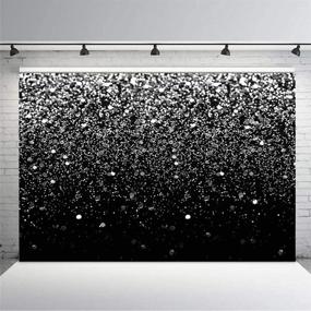 img 1 attached to 📸 COMOPHOTO 7x5ft Silver Bokeh Black Backdrop: Perfect for Birthday, Wedding, and Event Photography with Stylish Silver Black Theme, Dots Decorations, and Photo Booth Backdrops