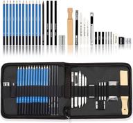 🖌️ kalour professional drawing sketching pencils set - 33 pieces in portable zippered travel case, including charcoal pencils, sketch pencils, and charcoal stick. ideal drawing supplies for artists and beginners logo