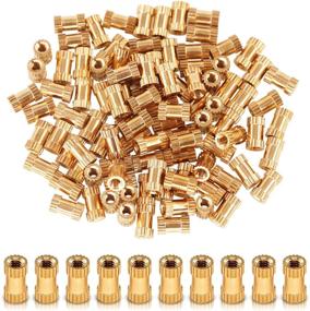 img 4 attached to Hilitchi 100 Pcs Female Thread Brass Knurled Threaded Insert Embedment Nuts, for 3D Prints, Projects, and More (M2x6mmx3.5mm)