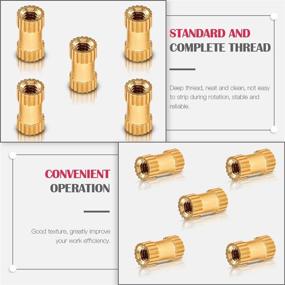 img 1 attached to Hilitchi 100 Pcs Female Thread Brass Knurled Threaded Insert Embedment Nuts, for 3D Prints, Projects, and More (M2x6mmx3.5mm)