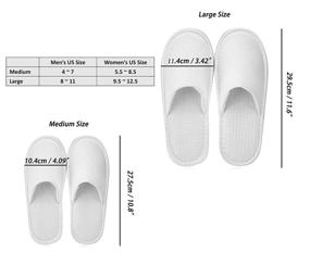 img 3 attached to 🔌 Echoapple Waffle Closed Toe White Slippers - Universal Fit (Large, White) - Pack of 5 - Ideal for Spa, Party, Hotel, and Travel Use for Men and Women