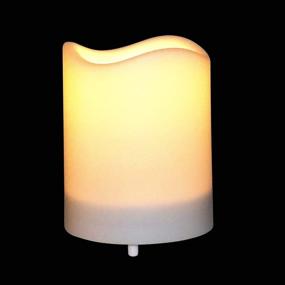 img 4 attached to 🕯️ Solar LED Candle - Waterproof Light Sensor, Dusk to Dawn Automatic On/Off, 3X4 Inch Flameless White Plastic Pillar Candles with Flickering Warm White Light