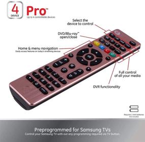 img 1 attached to 📺 GE 4-Device Universal Remote Control for Samsung, Vizio, LG, Sony, TCL, Roku, Apple TV, TCL, Panasonic, Smart TVs, Streaming Players, Blu-ray, DVD - Rose