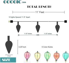 img 3 attached to 🌟 Outdoor Patio String Lights with 10 Hanging Bulbs - Backyard Party Market Cafe Globe String Lights for Bistro Tents, Gazebo, Porch, Letters, and Party Decoration