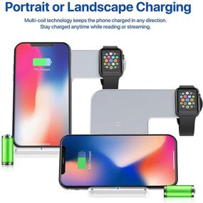 img 2 attached to 🔌 OCOMMO Улучшенная беспроводная зарядка 2 в 1: Apple Watch 5,4,3,2,1 и iPhone 11, XS, XR, 8 Plus Зарядная станция (белая)